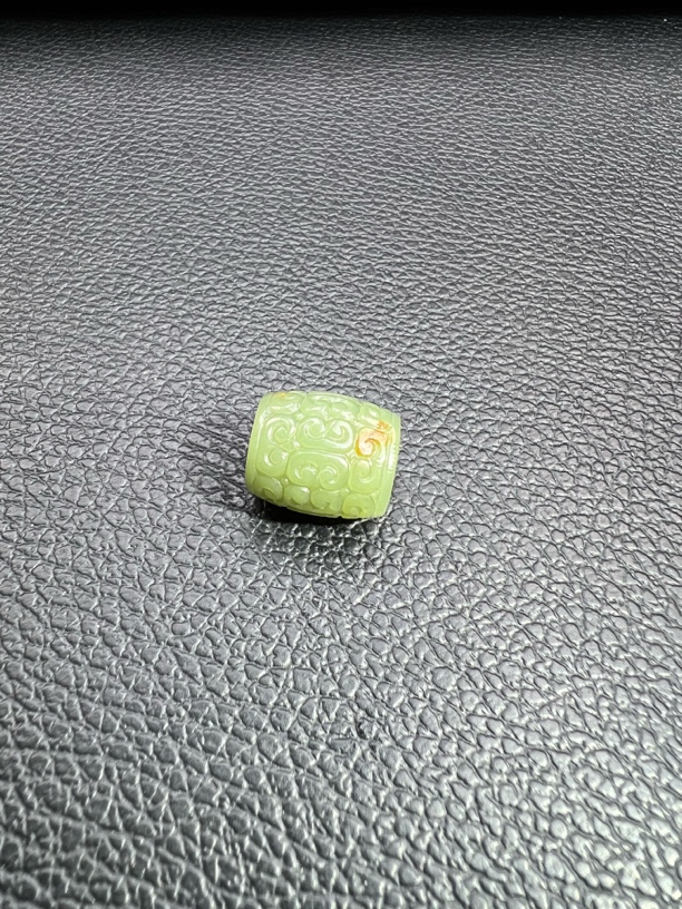 析木河磨玉元宝纹配珠