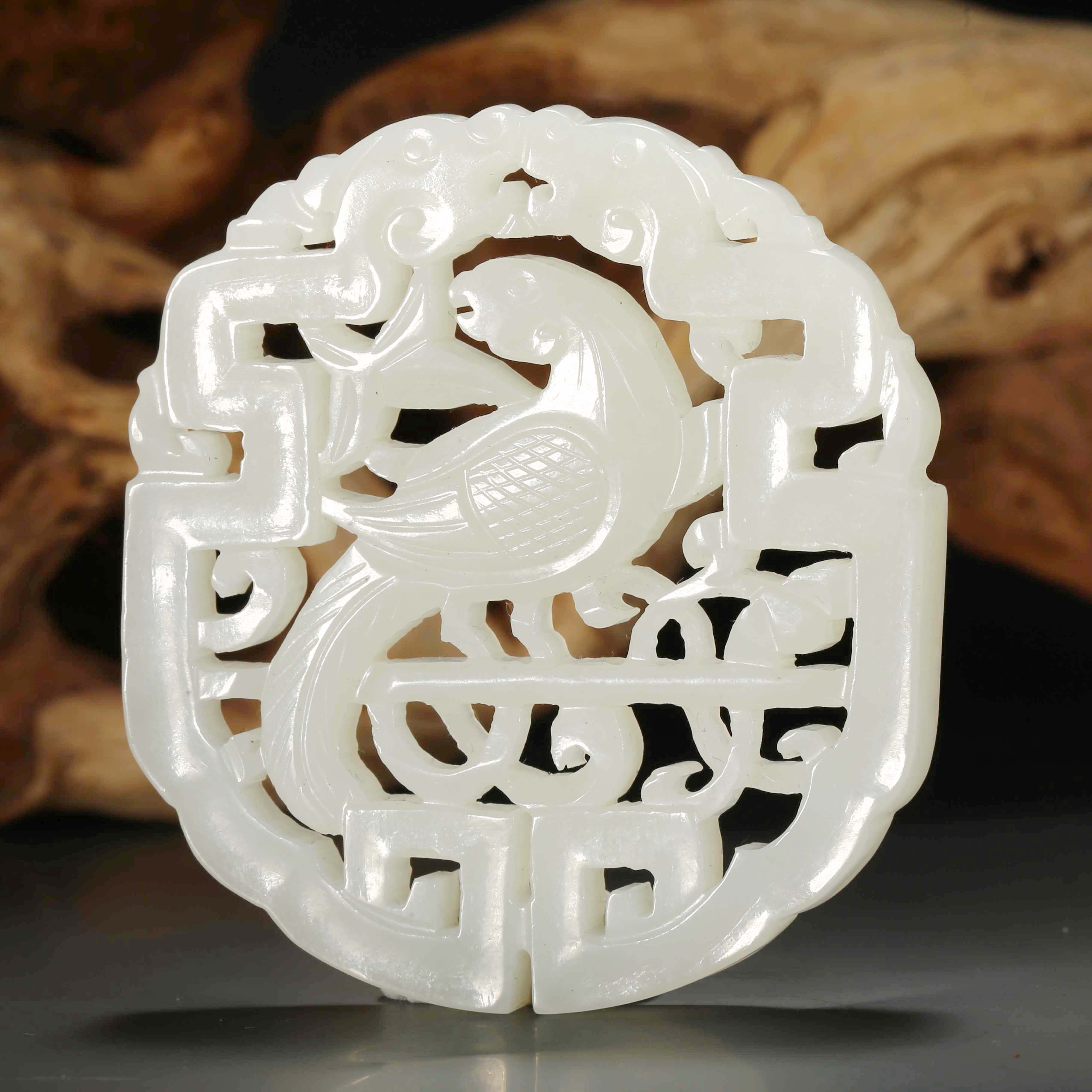 【济文阁】JZP25011169清代 白玉鹦鹉佩