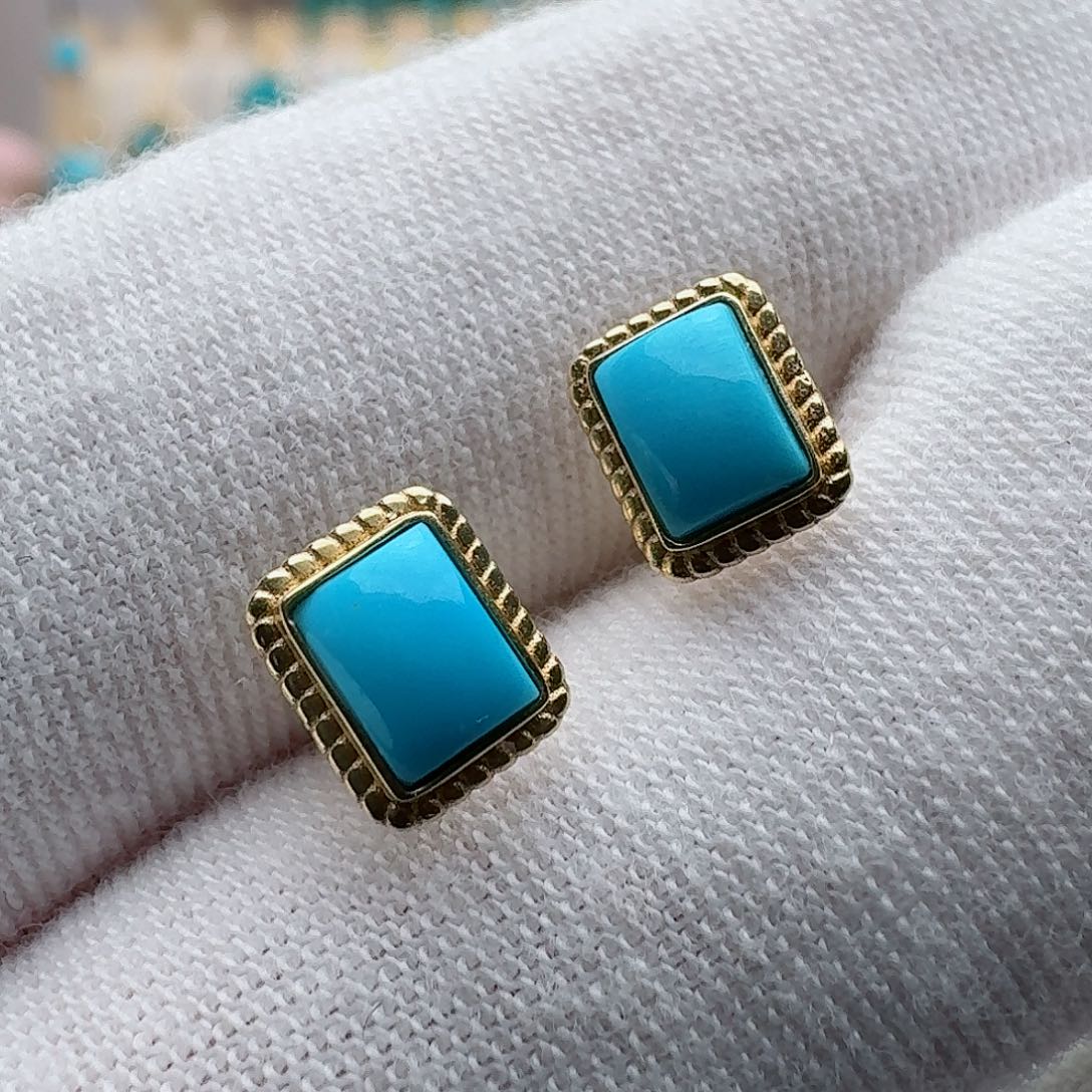 绿松石18K金镶嵌配饰