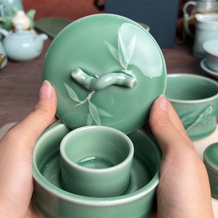 龙泉云间青瓷小米茶器