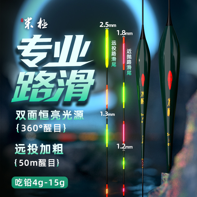 米极路滑大物漂LED夜光漂高灵敏鱼漂醒目日夜两用矶钓远投漂浮漂