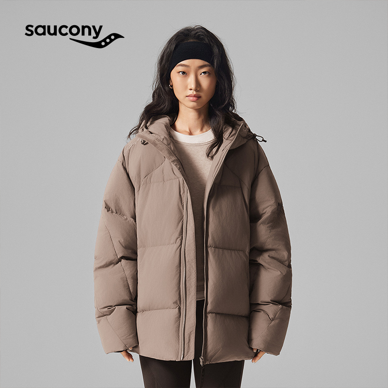 Saucony索康尼官方运动休闲户外保暖防风舒适简约连帽羽绒服外套