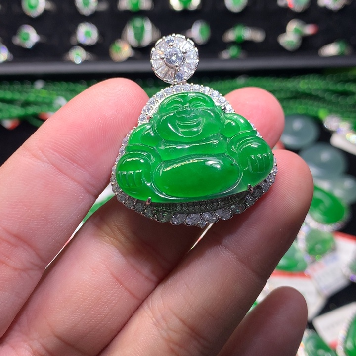 【闪购商品】翡翠颈饰银S925镶嵌佛公