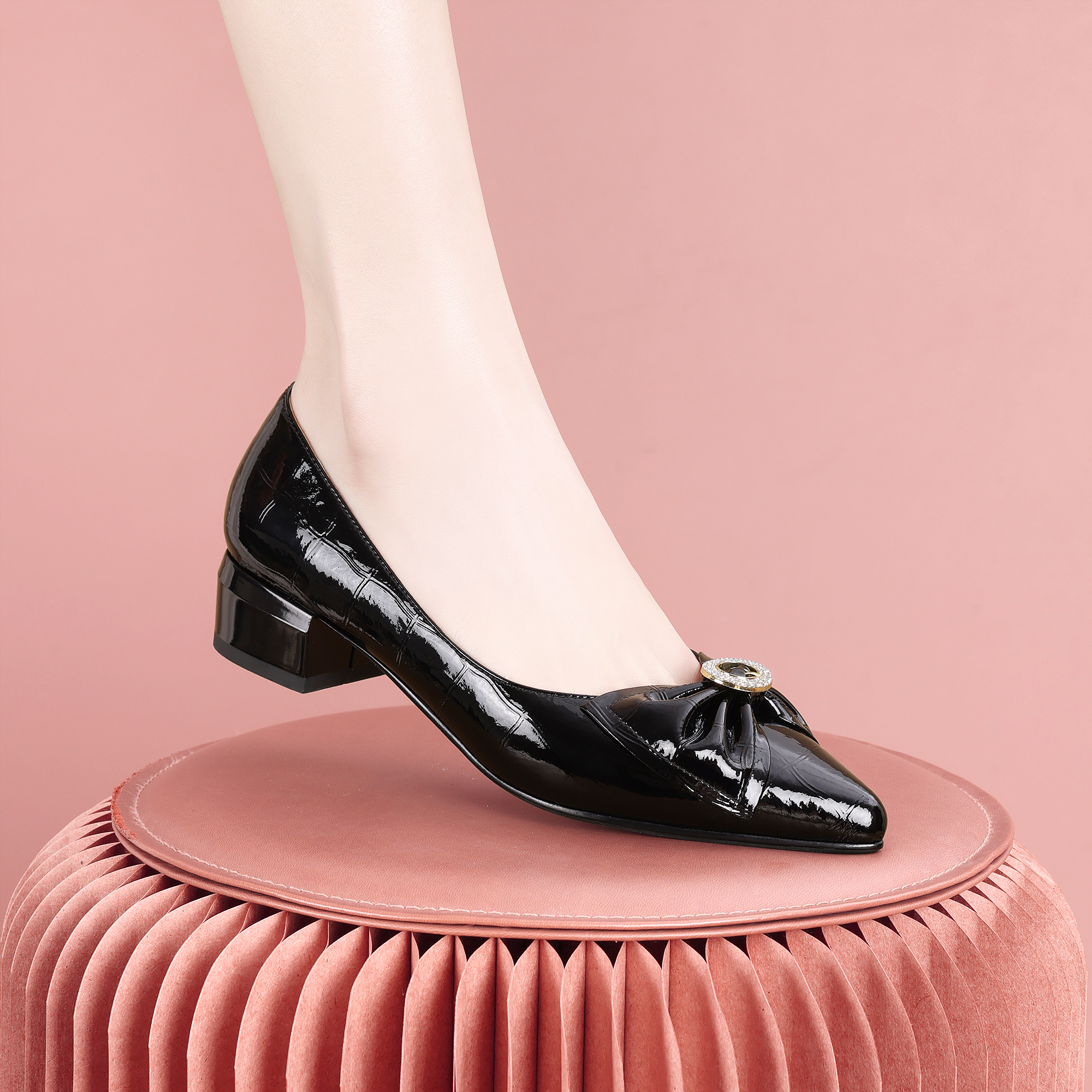 梵芮诗2025年春夏季蝴蝶结新款甜美减龄气质浅口女士单鞋-J1201