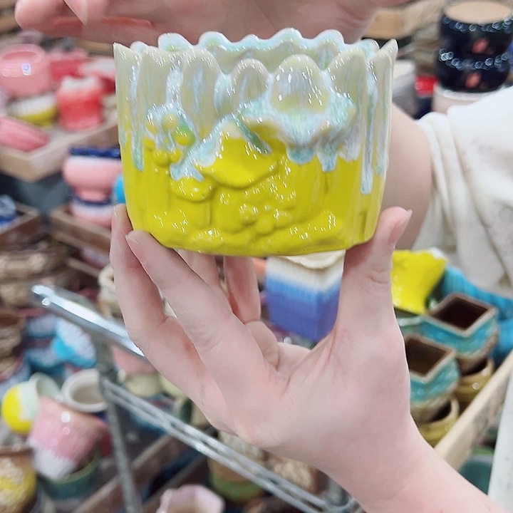 有孔，凑单福利满10元发货陶瓷多肉花盆！