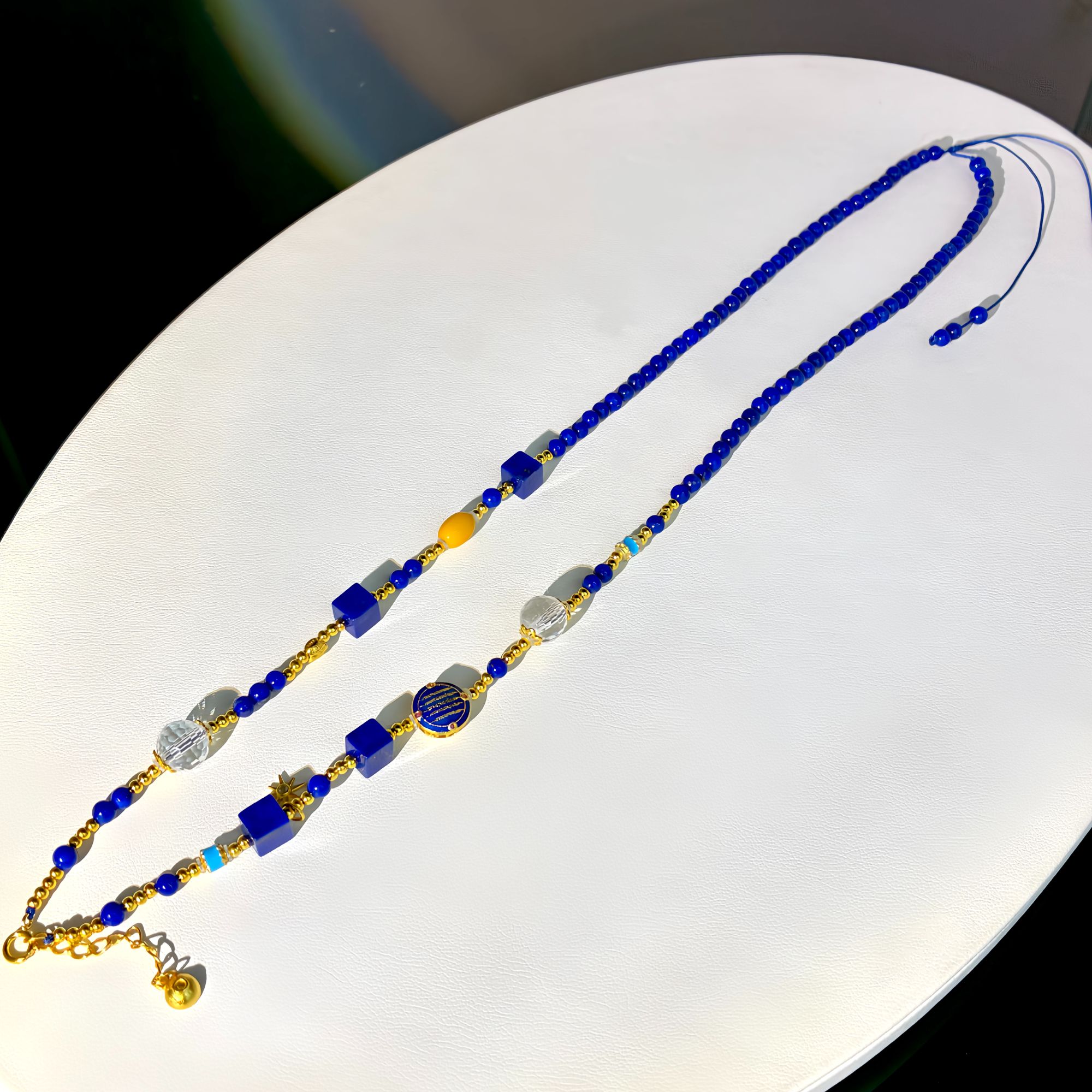 青金石 可抽拉 水晶百搭链  3353  多样性发一件