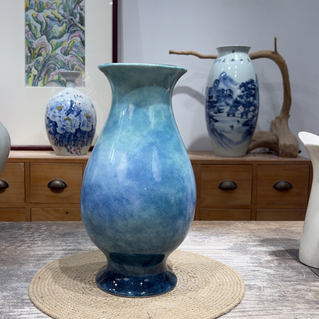 摆件陶瓷花瓶高31口7