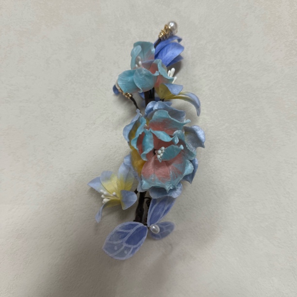 麦光光古风发饰绒花发簪汉服饰品 手工制作默认微瑕 