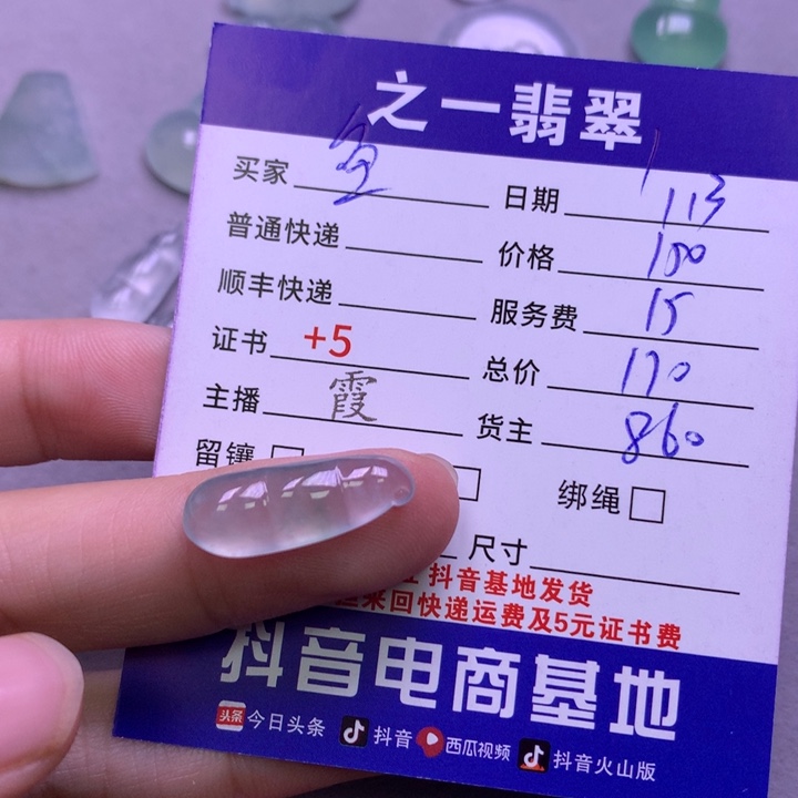 翡翠颈饰未镶嵌鱼*