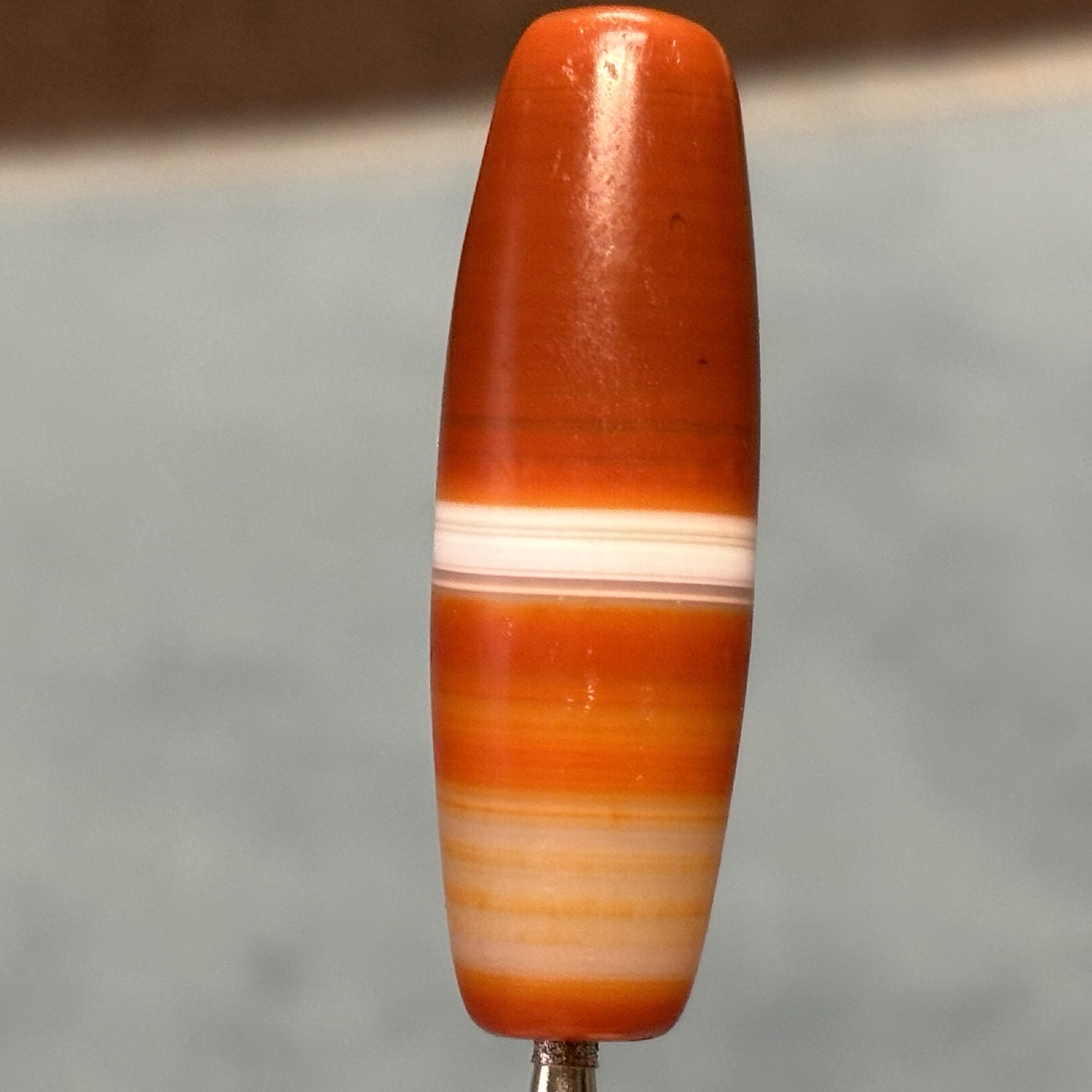 藏式一线药师手工老玛瑙管珠（尺寸约40mm,多样性发货一颗）