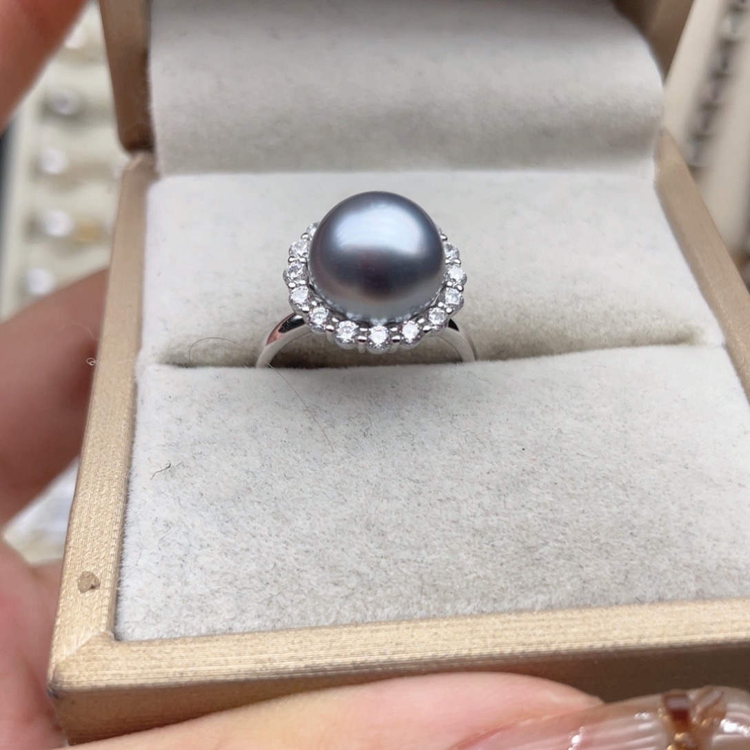 海水珍珠戒指银S925镶嵌Z119