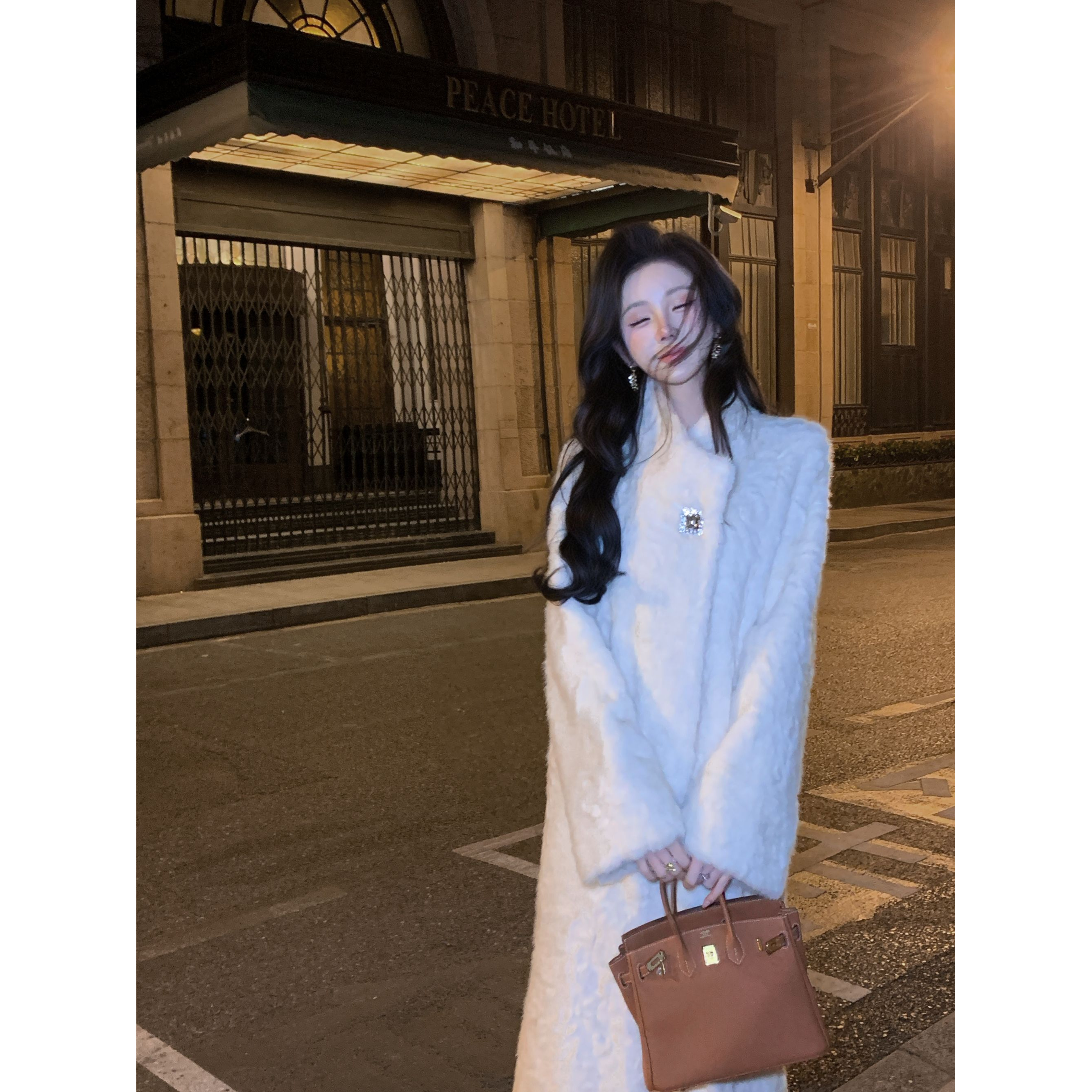 人造皮草 【雅乔定制】北欧特调 环保毛长款大衣外套DYHH-25092072