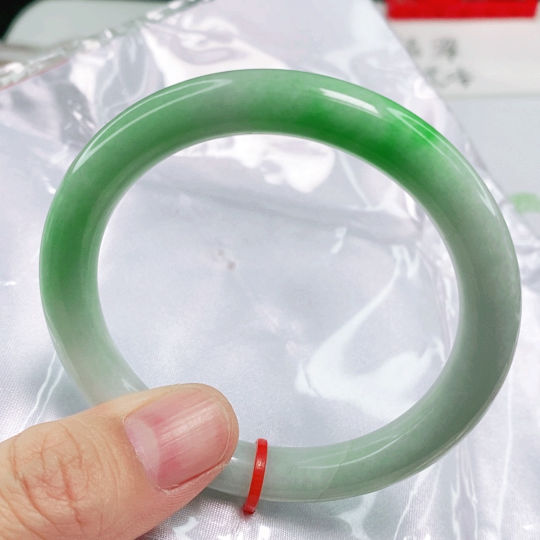 未镶嵌手镯翡翠54.3圈口圆条