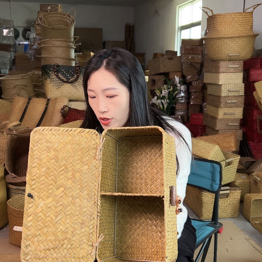 草编草编包/草编收纳盒带瑕疵