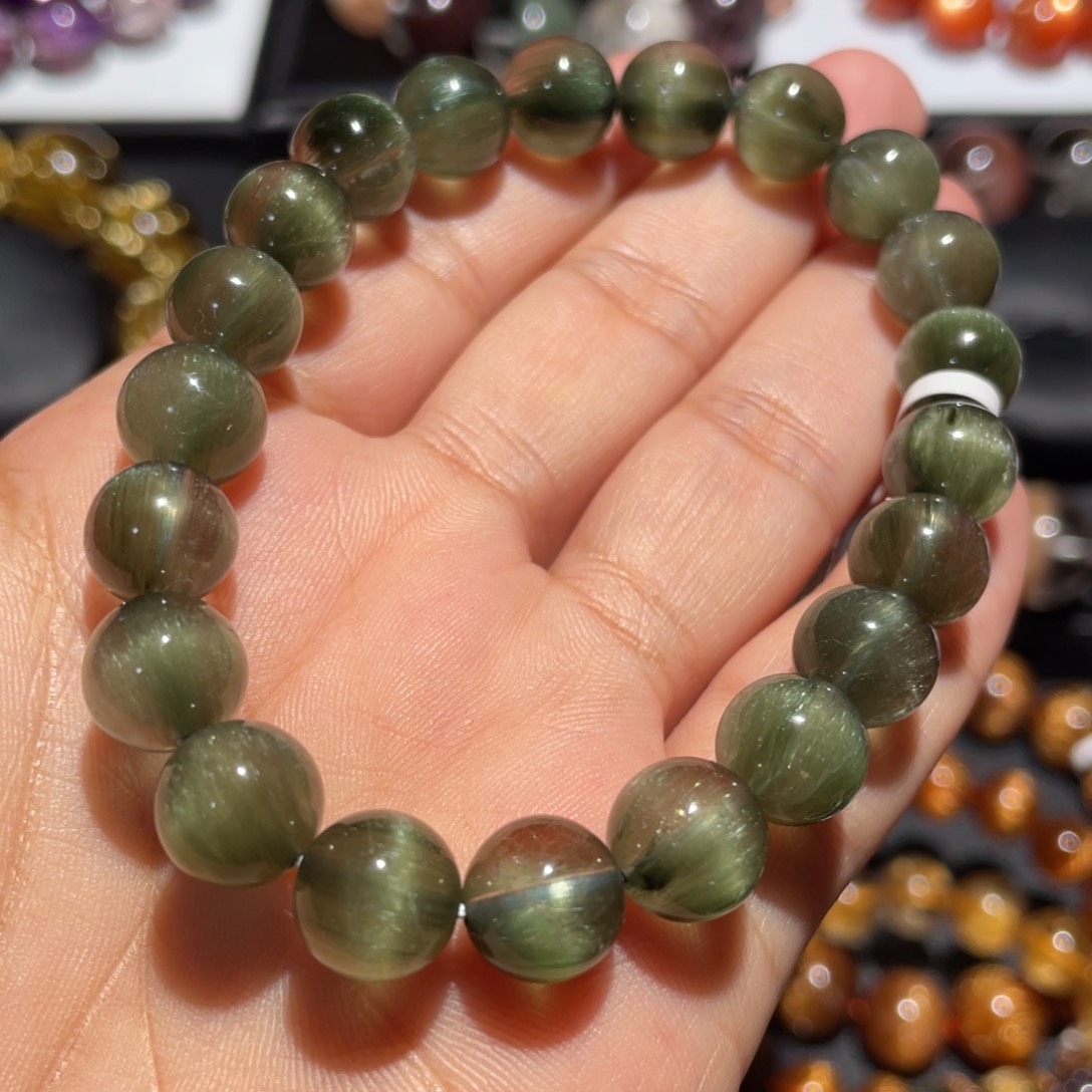 水晶手链未镶嵌绿发晶9mm