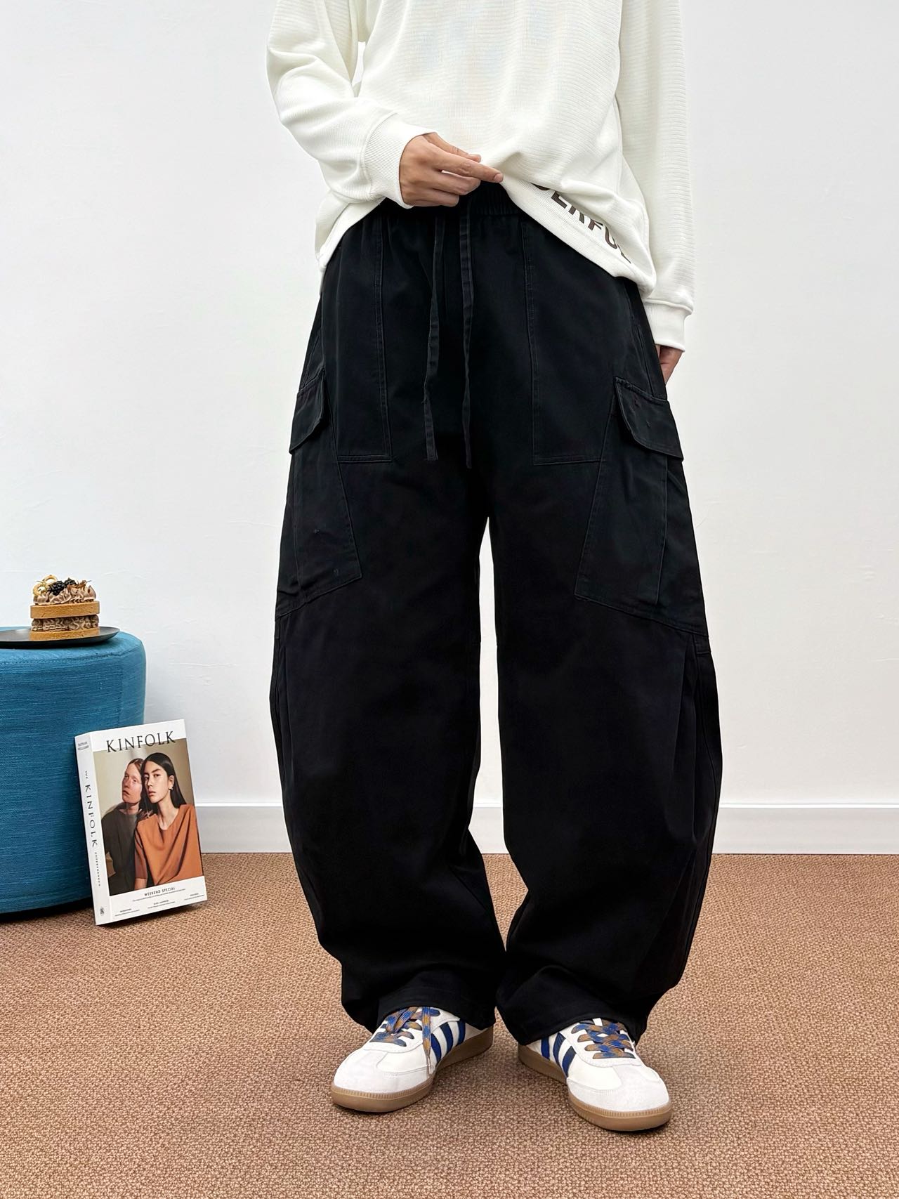 【cityboy】秋季宽松多口袋日系百搭休闲直筒长裤W196