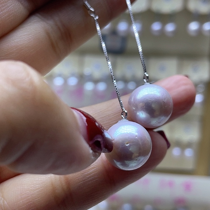 淡水珍珠耳饰银S925镶嵌