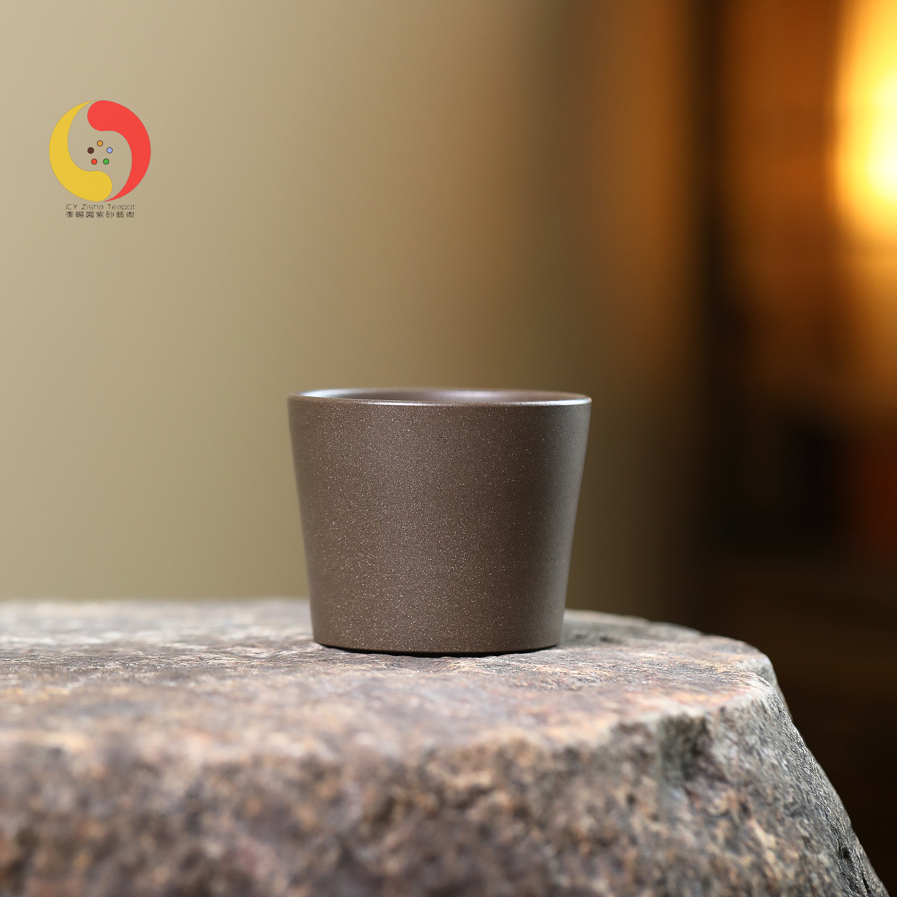 宜兴 青段圆柱杯  创意茶玩摆件 宜兴紫砂杯