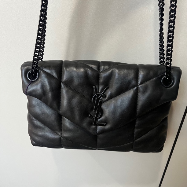 99新 YSL/圣罗兰 全黑小号云朵斜跨包