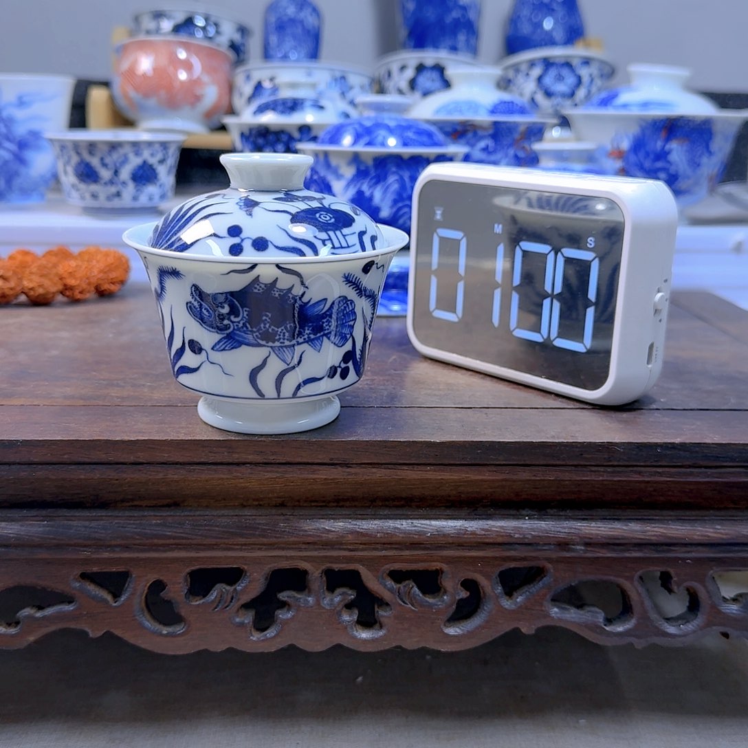 泥塑盗**道盖碗手工手绘