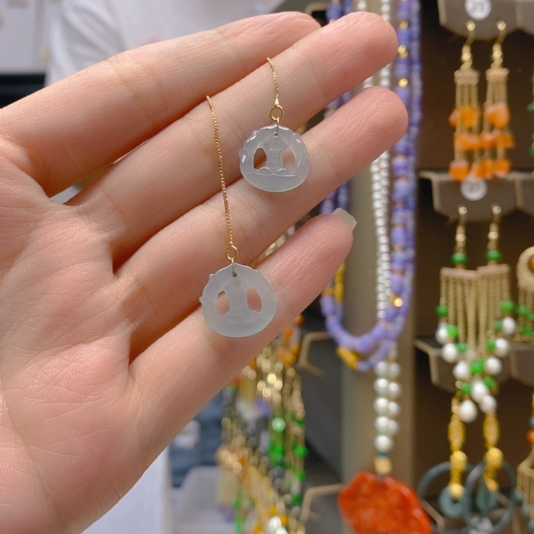 翡翠合金耳饰翡翠