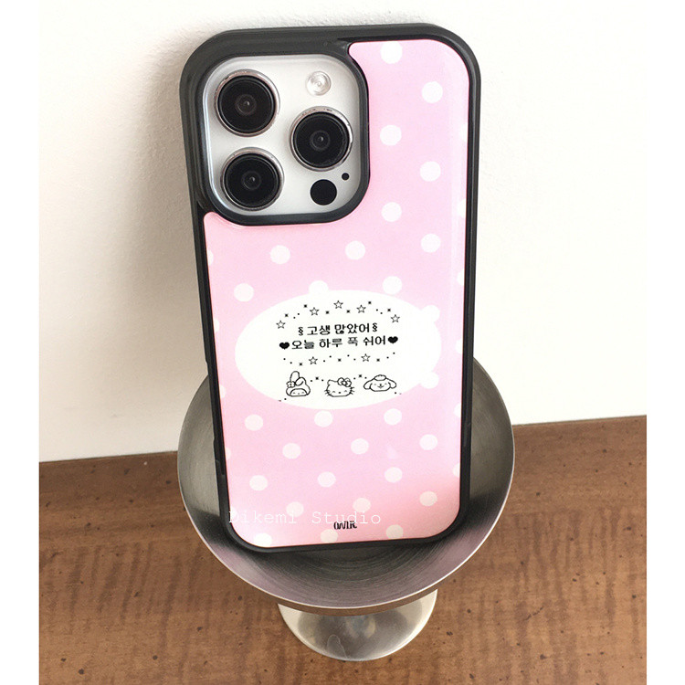 新款韩国粉KT波点适用苹果17pro16小米15nova14reno13荣耀手机壳