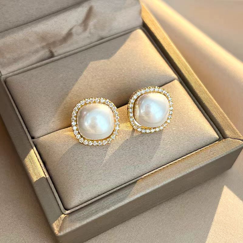 925银仿珍珠耳饰 珠珠耳饰925银针新款小香风耳钉气质百搭轻奢