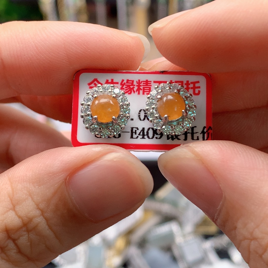 翡翠戒指银S925镶嵌天然翡翠手链