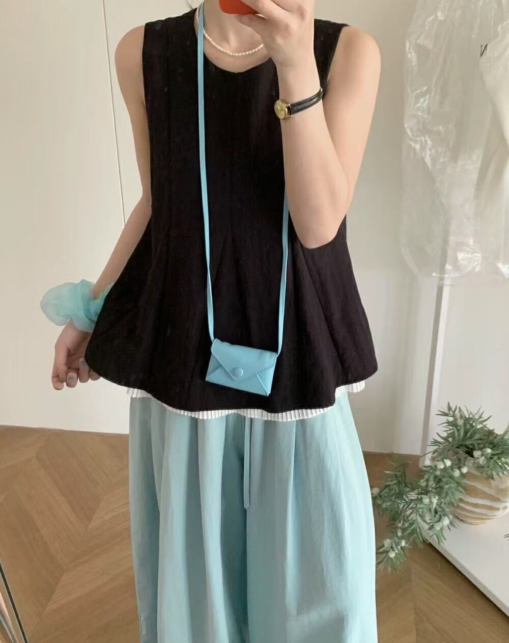 Z.X 显瘦减龄设计款拼接无袖上衣 2563（C8）