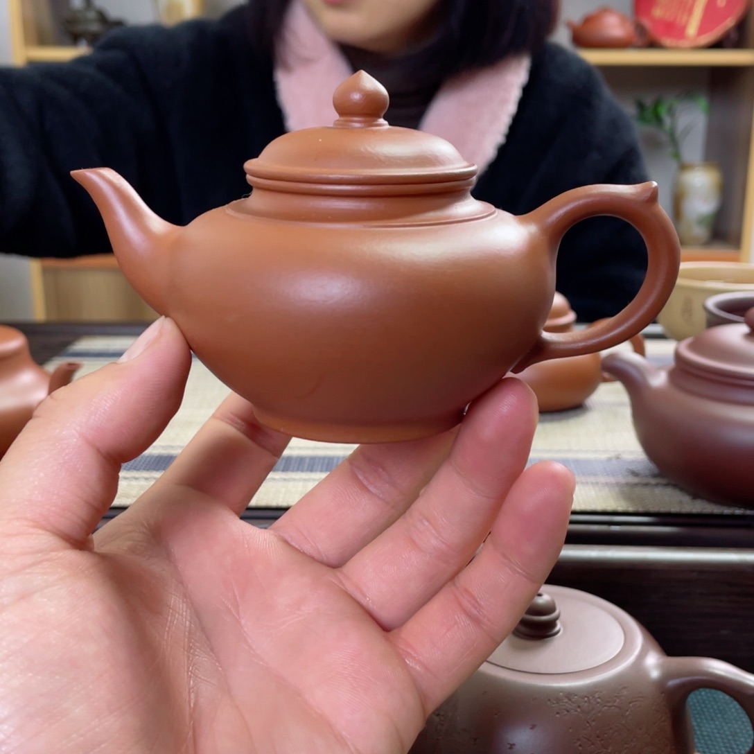 紫砂茶壶笑樱朱泥