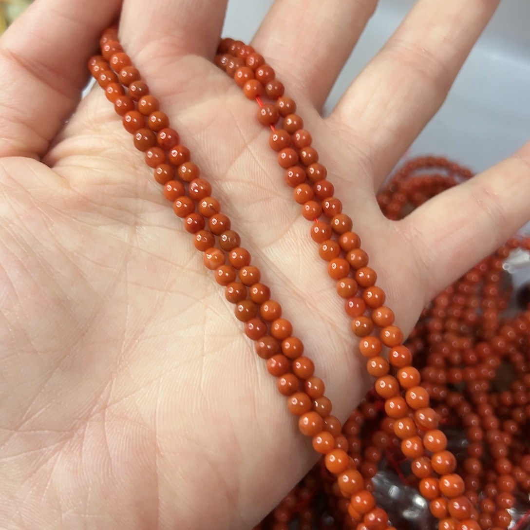 玛瑙/玉髓未镶嵌珠宝半成品，卡3南红4圈