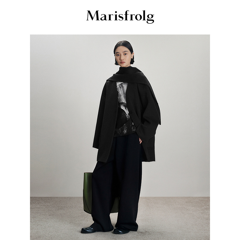 Marisfrolg玛丝菲尔25纯色气质大衣T1FZ4711D