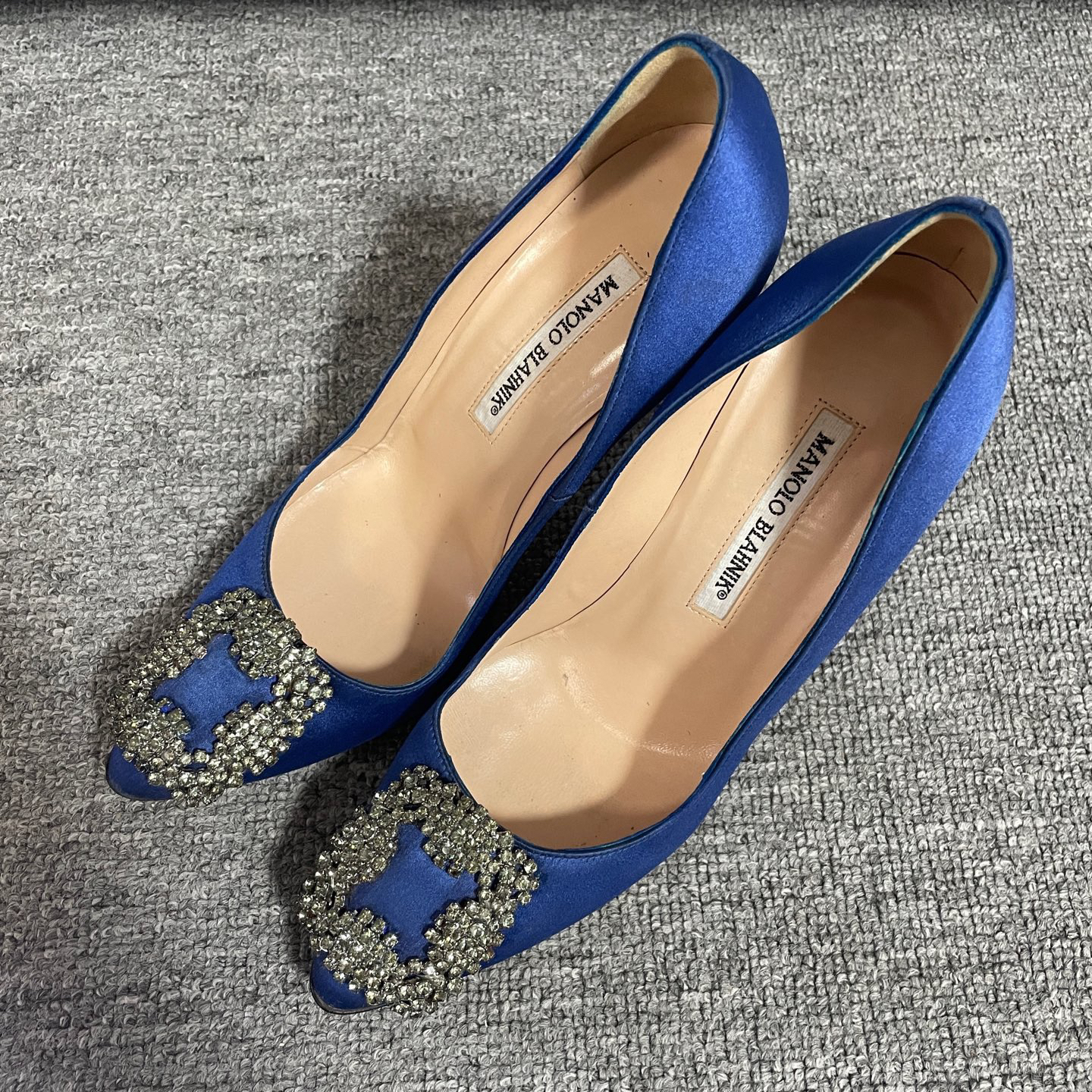 95新 MANOLO BLAHNIK/莫罗·伯拉尼克 时尚细跟高跟鞋36.5码/14631