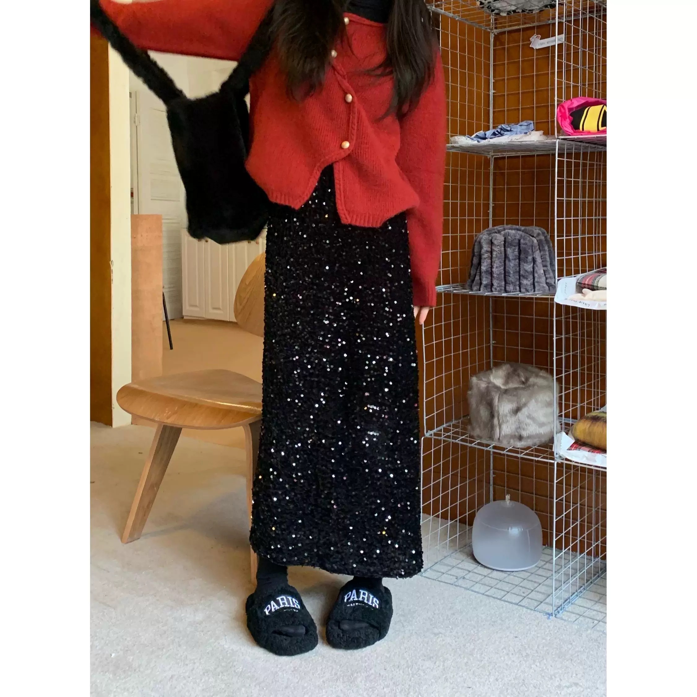 Basic House/百家好半身裙气质轻奢法式长款B1385B5E5L2