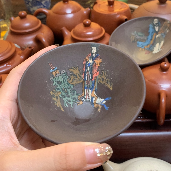 紫砂茶壶紫泥茶杯50cc