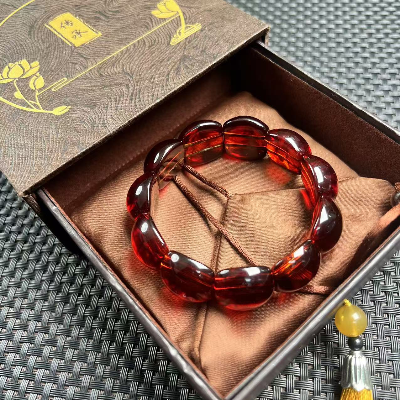 【正品补贴】血药珀满血紫杉醇精美收藏级DIY手牌19*10