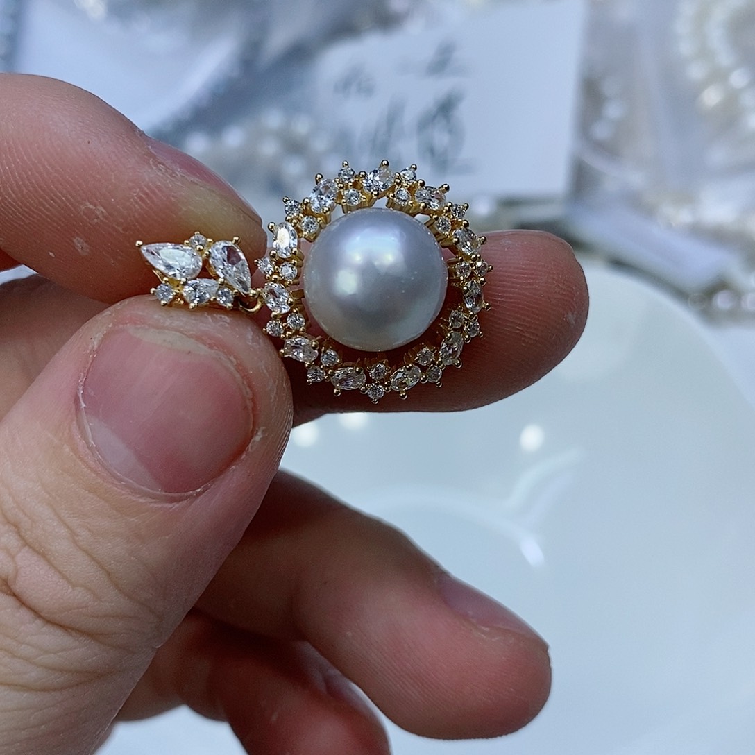 海水珍珠颈饰银S925镶嵌