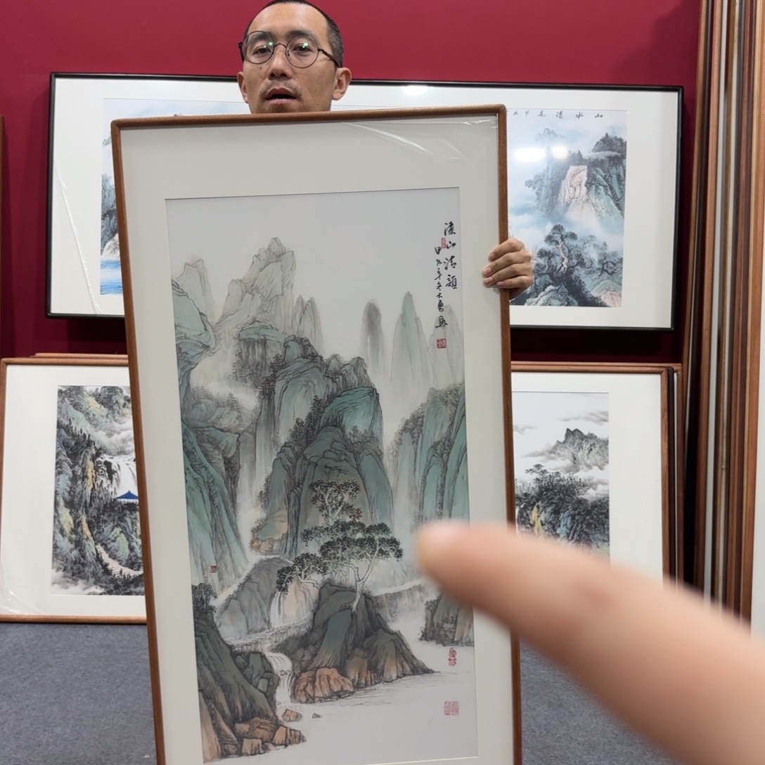 国画带框绘画120/60尺寸