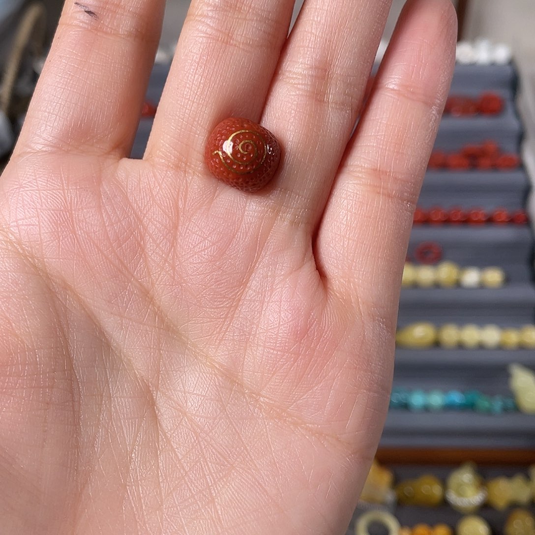 巧***）南红玛瑙未镶嵌老型珠