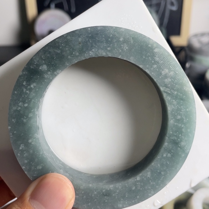 定制翡翠未镶嵌胶蓝雪花棉翡翠