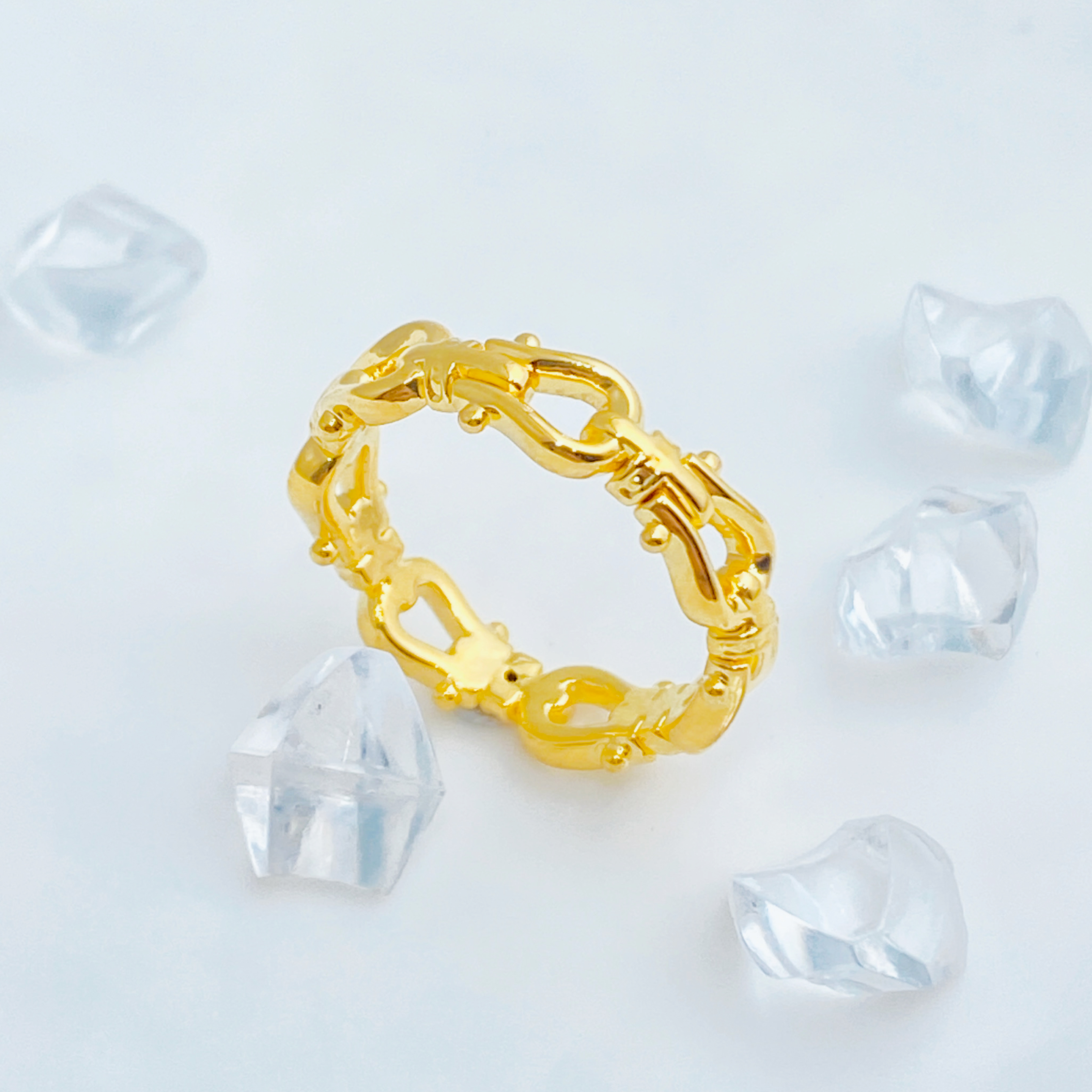 【国潮】足金999 马蹄扣戒指 0.88 14圈口