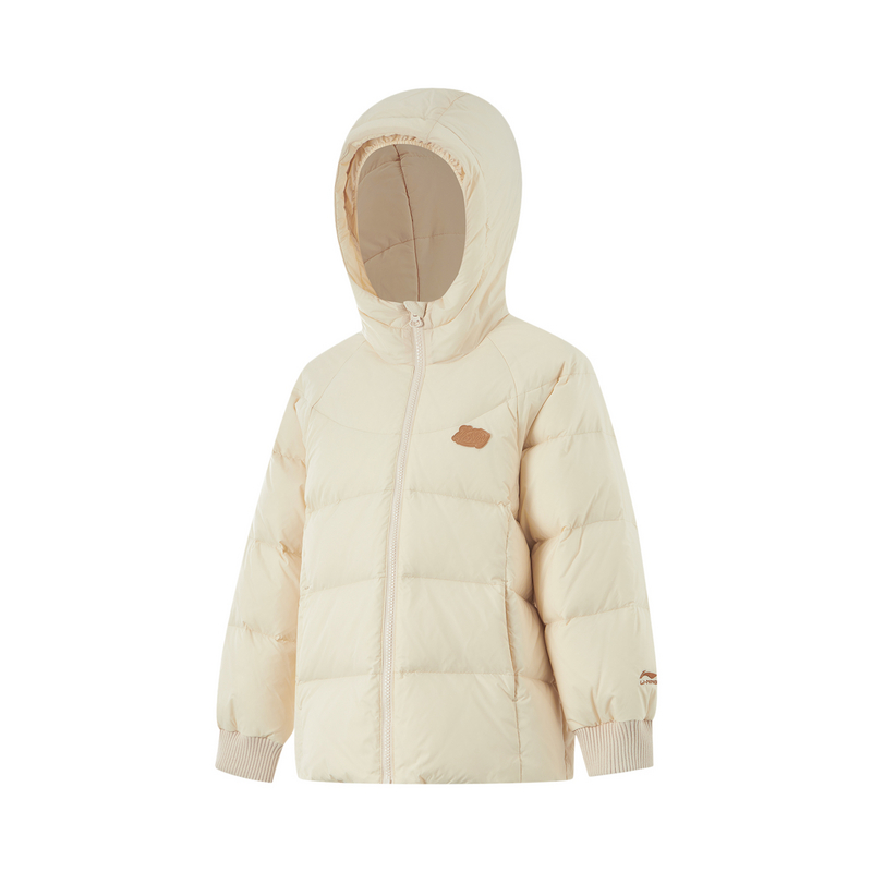 李宁羽绒服冬女童运动生活系列简约宽松短羽绒服YYMU008-B品