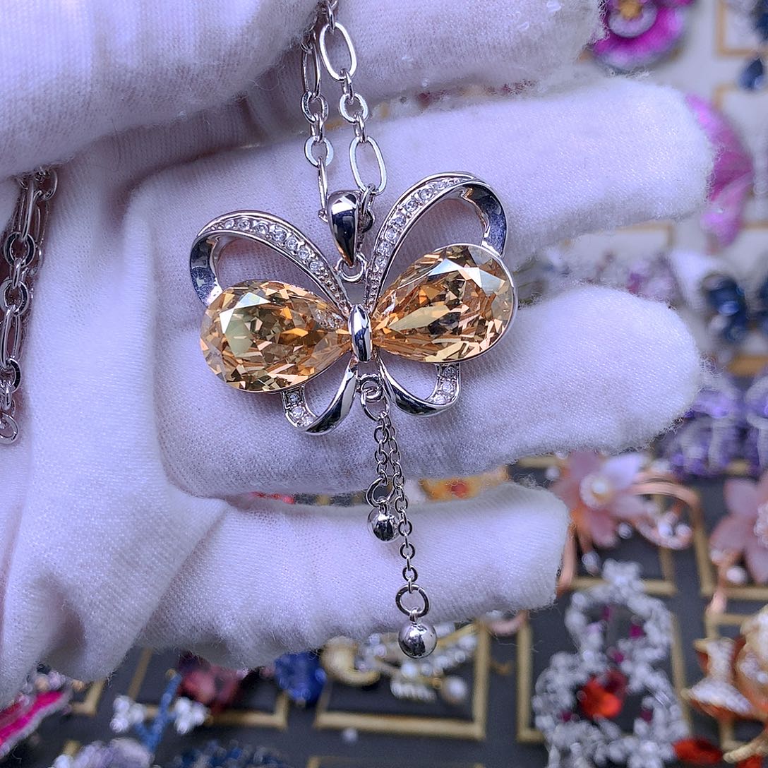 合成立方氧化锆铜施华毛衣链