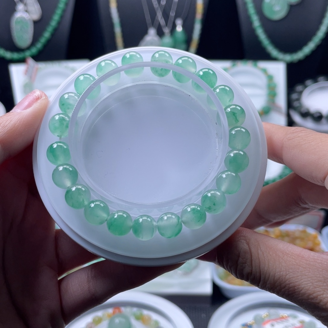 石英质玉（非洲翠）未镶嵌手串