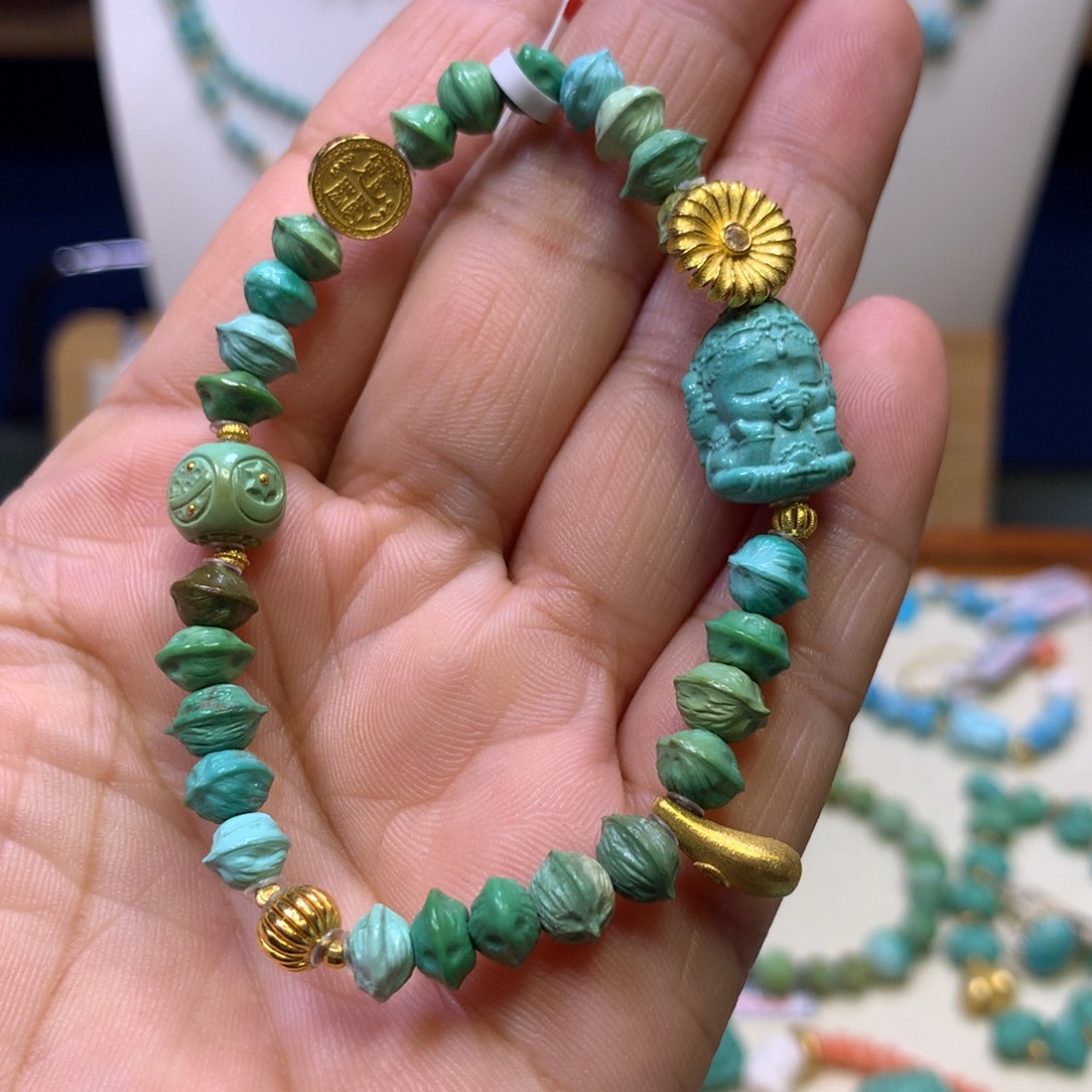 绿松石18K金镶嵌单圈