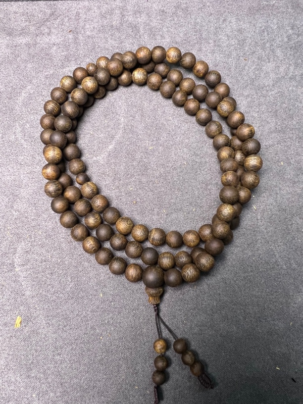 沉香Wo奇楠沉香沉水浮08圆珠35克多圈多样性发一