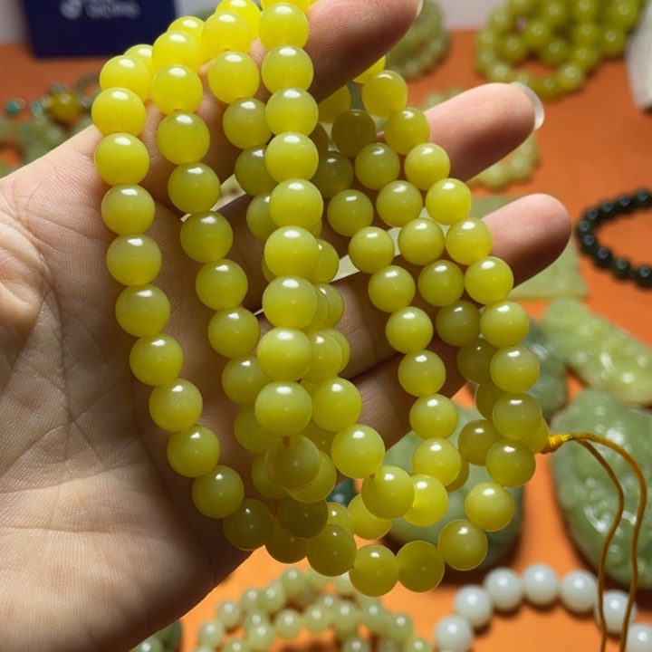 用***三非金属新疆黄玉卡8 108颗