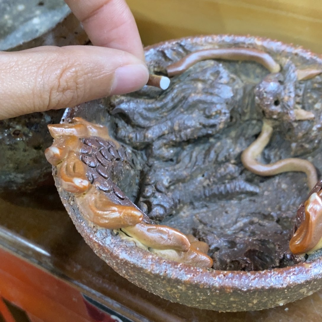 陶园柴烧，精品高货。38瑕疵磕断了