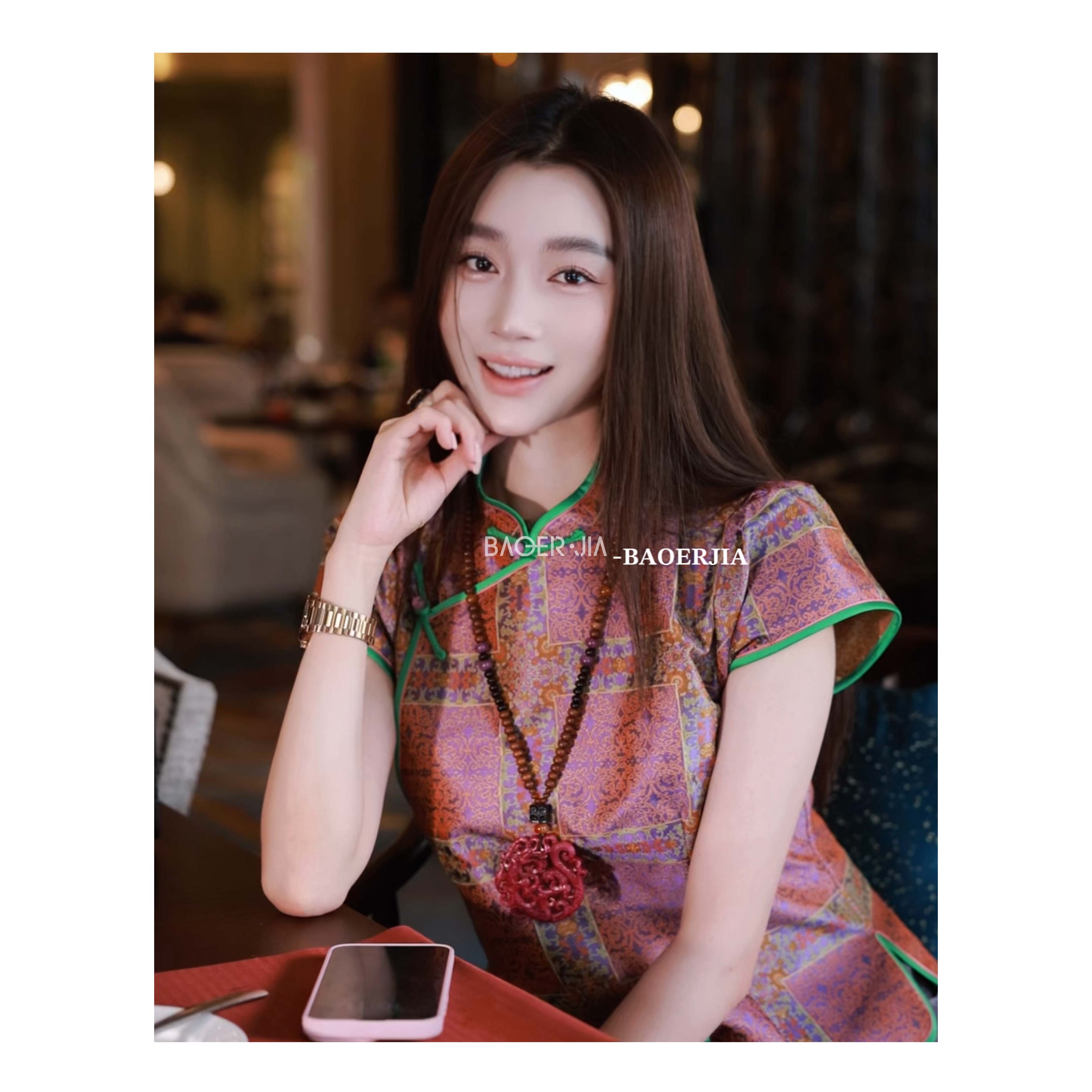 国潮-【传承/万寿藤蜀锦】宝儿家含幂BK94125204夏季款桑蚕丝上衣