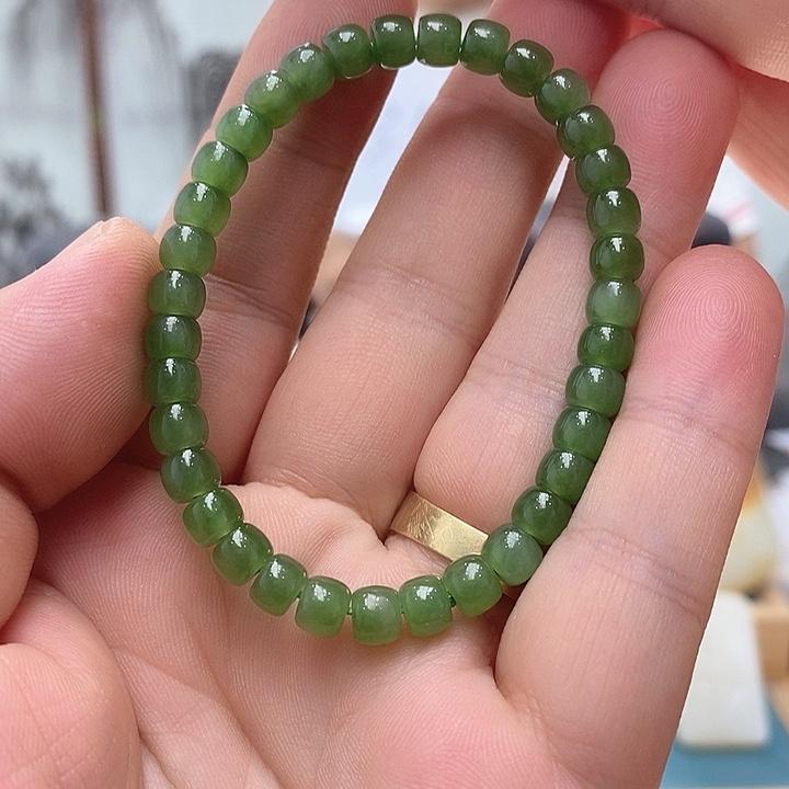 手链未镶嵌和田玉（碧玉）